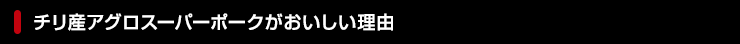 チリ産アグロスーパーポークがおいしい理由